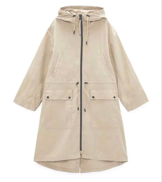 ザラ ZARA ウォーターレペレント コート ベージュ 防水 スプリングコート