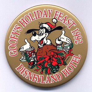  Disney Goofy can badge Goofy z* Hori te- Feist 1992 Disney Land hotel USA 1992 year Pro motion 