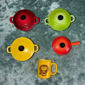 非売品 午後の紅茶ノベルティ LE CREUSET ミニチュア 鍋 フライパン 4個セットまとめ売り リサラーソンマグのおまけ付き