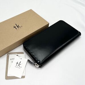 《新品未使用》タケオキクチ ステッチレザー長財布 ☆ ブラック ☆