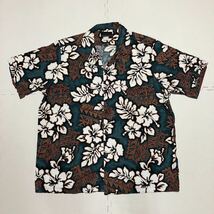 Hawaiian Flavor ハワイアンフレーバー ハワイ製 アロハシャツ ガラシャツ 半袖シャツ ハイビスカス L_画像2