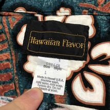 Hawaiian Flavor ハワイアンフレーバー ハワイ製 アロハシャツ ガラシャツ 半袖シャツ ハイビスカス L_画像4