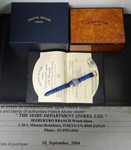  Seibu Ikebukuro buy domestic regular goods FRANCK MULLER Franck Muller 2852SC pure gold K18YG blue self-winding watch men's international written guarantee equipped original box equipped genuine article 