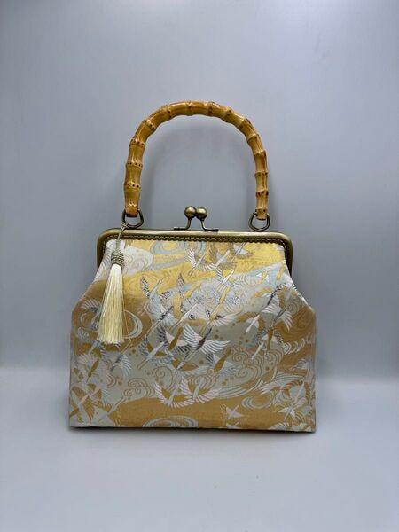 和柄 金襴 金糸 ラメ糸【ハンドメイド】ハンド バッグ #236