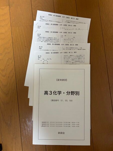 鉄緑会 夏期講習 有機化学