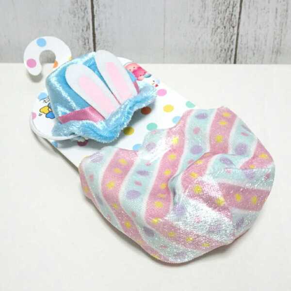 1189 送料無料・新品未使用☆ディズニー ツムツム ミニ専用 コスチューム☆イースターエッグ うさ耳付きシルクハット☆着せかえ ぬいぐるみ