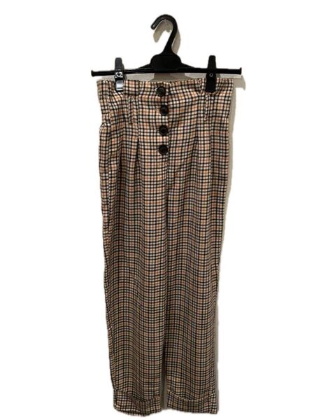 【美品】Bershka ベルシュカ チェックズボン ストレートパンツ ハイウエスト チェック