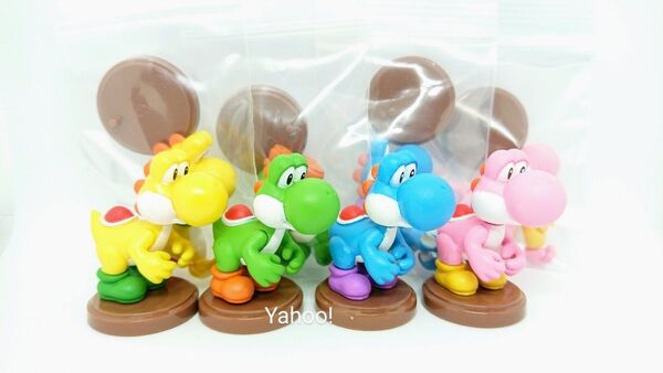 チョコエッグ New スーパーマリオブラザーズ Wii ヨッシー 4種セット 黄色 緑 水色 ピンク フィギュア 青 yoshi