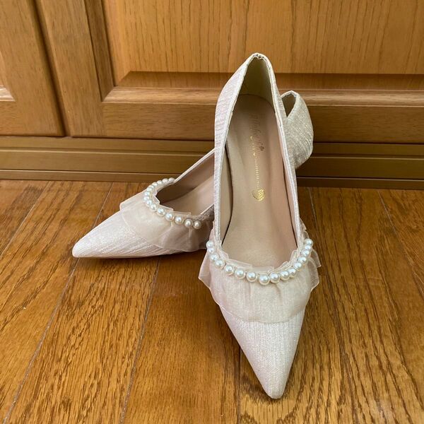 パール付き パンプス