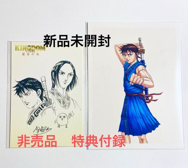 映画 キングダム 特典 非売品 『大将軍の帰還イラストカード 』と『運命の炎ポストカード』2点セット