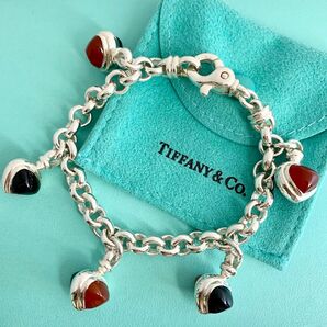 オールドティファニー 美品 カーネリアン オニキス ブレスレット MZ1e