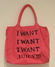 JUICY COUTURE ジューシークチュール トートバッグ バッグ ピンク ロゴ ラインストーン フルジップ ymdnrk m0317_画像1