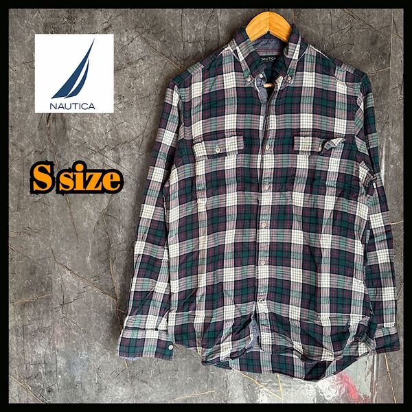 NAUTICA ノーティカ チェックシャツ S 長袖シャツ