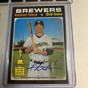 【値引き中】2020 topps heritage keston hiura auto 直筆サイン