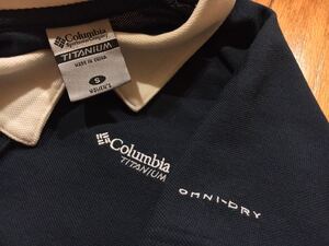 ★超美品★Columbia(コロンビア)レディース 半袖 ポロシャツ size-S 使用2回 ネイビー×ホワイト OMNI DRY アウトドア グランピング