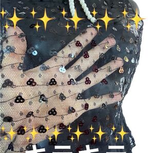 【訳あり】【評価を下げない方だけ】 キラキラ スパンコール ツーピース 2点セット