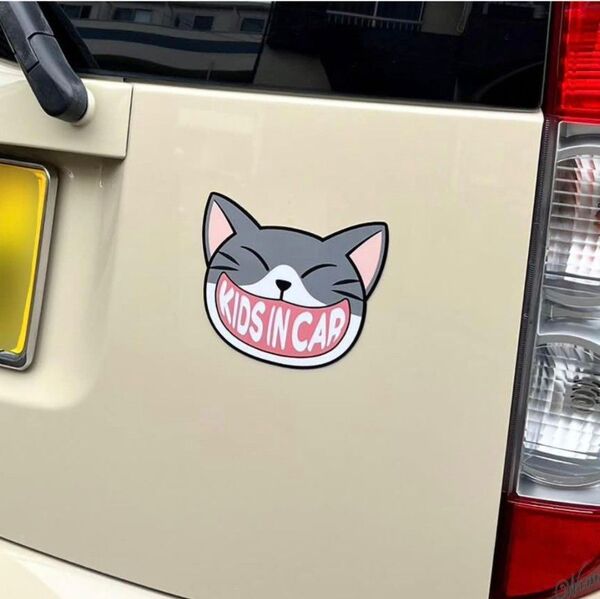 キッズステッカー ポップ 猫 ドライブステッカー マグネット式 自動車 ネコ