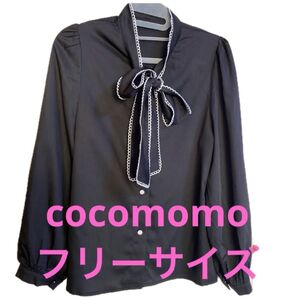 COCOMOMO ブラウス 黒 ポリエステル100%