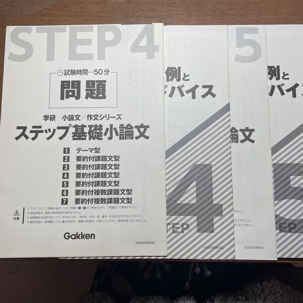 学研ステップ基礎小論文模試 4と5