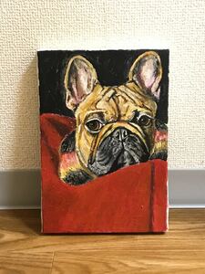 Art hand Auction acrylic painting bulldog animal painting, painting, oil painting, animal drawing