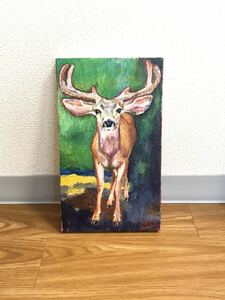 Art hand Auction hirsch malerei tier acrylmalerei, Malerei, Ölgemälde, Tierbilder