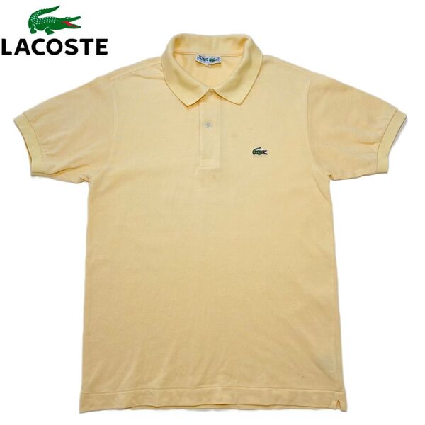 LACOSTE ラコステ ロゴ刺繍 スタンダード 半袖 ポロシャツ イエロー size3