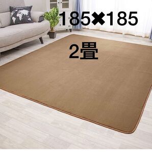 新品 2畳タイプ 防ダニ仕様 洗える フランネルラグ モカ