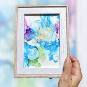 アルコールインクアート 輝き インテリア 置物 インテリア雑貨 アート 癒しのアート 絵画