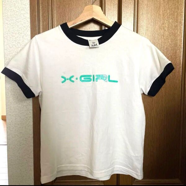 X-girl リンガーTシャツ ホワイト