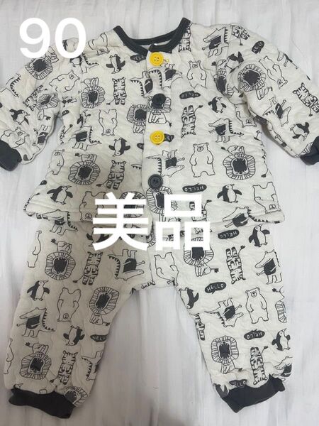 ベビー パジャマ 長袖 腹巻き付き 90