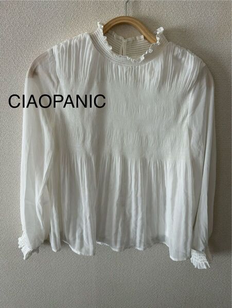 Ciaopanic シャーリングブラウス ホワイト