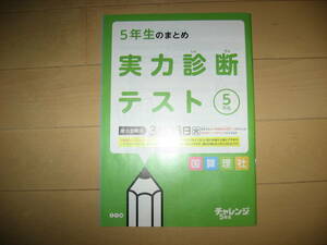 未使用 チャレンジ5年生 進研ゼミ ５年生のまとめ 実力診断テスト 小学講座 国語 算数 英語 