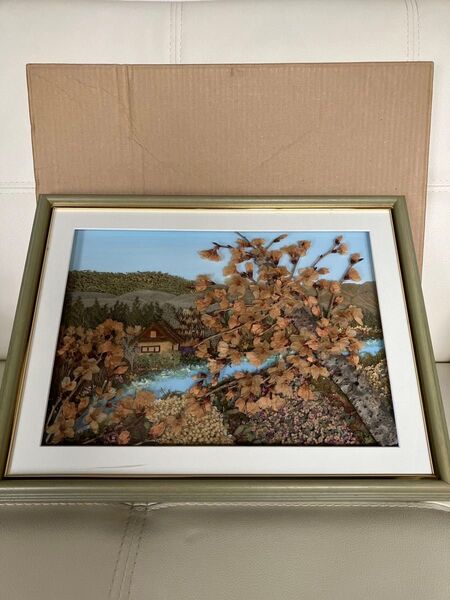新品☆桜・自然の風景アート作品 立体的(乾燥植物使用)在庫確認必須! インテリア 絵画 コレクション