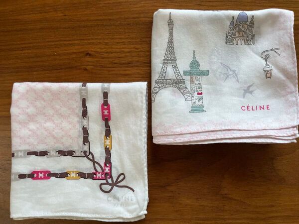 ハンカチ セリーヌ CELINE 2枚 ハンカチ CELINE セリーヌ ブランドハンカチ 花柄