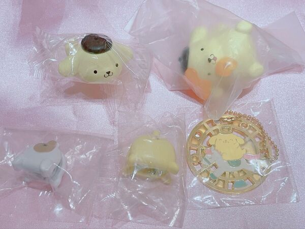 ポムポムプリン ガチャ リング 指輪 キーホルダー セット