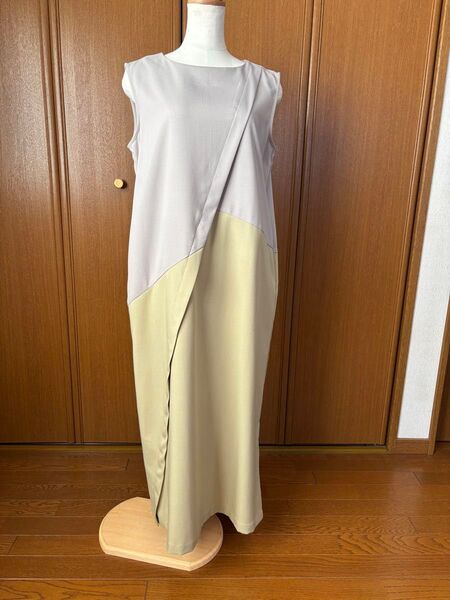 LHELBIE ノースリーブロングワンピース ワンピース ノースリーブ ロング