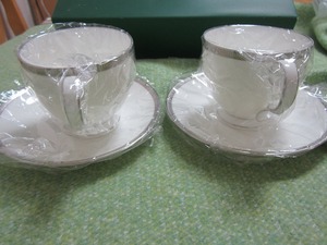 Noritake　ノリタケ　ROCHELLE PLATINUM ロシェルプラチナ ティー・コーヒー碗皿ペア