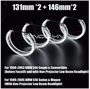 ★☆【格安!!】BMW エンジェルLEDライト DRL ヘッドライト デイライト DTM 3シリーズ E46 M3 E39 E36 / 131mm Plus 146mm(w)☆★