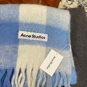 Acne Studios チェックストール ブルー系 新品未使用
