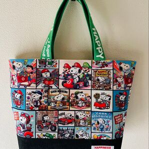 ハンドメイド トートバッグ スヌーピー マリオカート