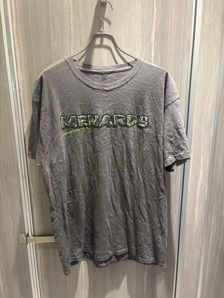 Menards ロゴプリント グレー 半袖Tシャツ 古着 Lサイズ
