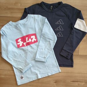 チャムス アディダス 140 ロンT 長袖 秋冬 2枚セット 人気 洗い替え 汚れ専用
