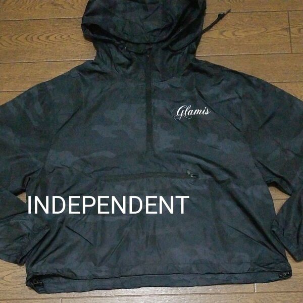 INDEPENDENT アノラック パーカー 迷彩柄黒系 2XL レディース ジュニア アウトドア 登山