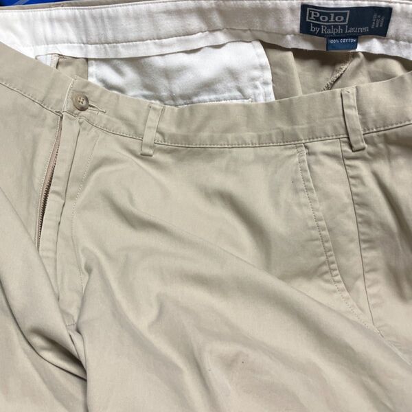 POLO RALPH LAUREN ポロ ラルフローレン ビッグ サイズ チノパンツ 長袖パンツ トラウザー 38インチ ベージュ