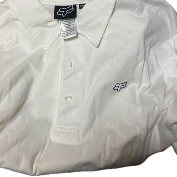 FOX RACING フォックス レーシング 半袖 ポロ シャツ 白 XXL