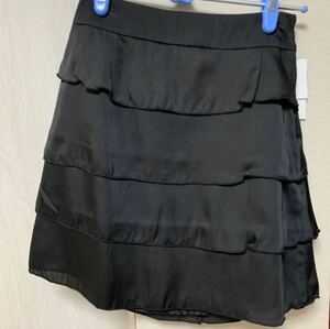  tag equipped skirt black black frill ribbon 