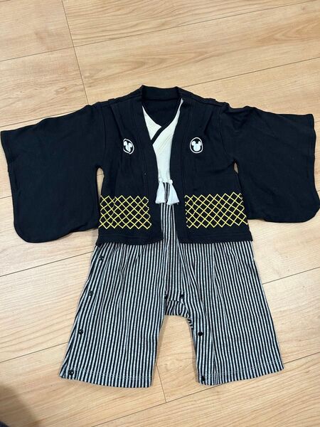 美品 ミッキー 袴カバーオール 80