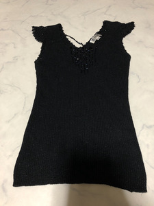 MICHEL KLEIN( Michel Klein ) FKFFJ-69110 shirt sleeveless no sleeve black group bust approximately 72cm dress length approximately 43cm[ outlet ]P1