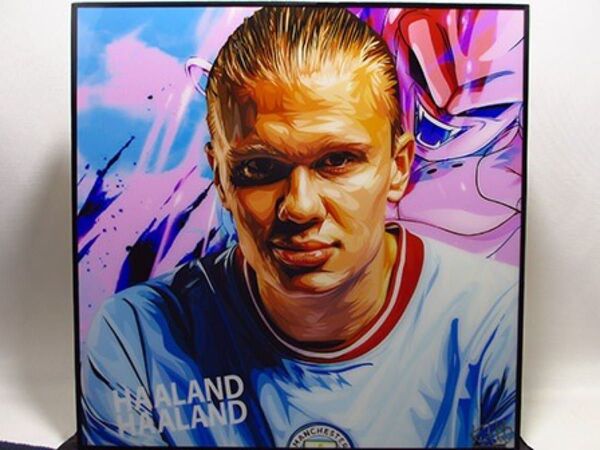 【新品 No 653】 ポップアートパネル アーリング ハーランド サッカー