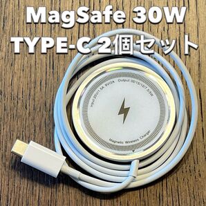 2個 MagSafe充電器 30W ワイヤレス 急速充電 iPhone AirPods